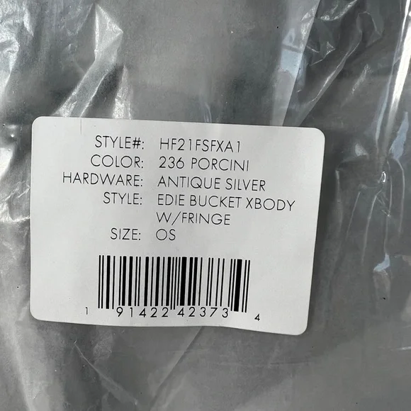 Rebecca Minkoff Edie Bucket Crossbody With Fringe, Porcini - Picture 15 of 15